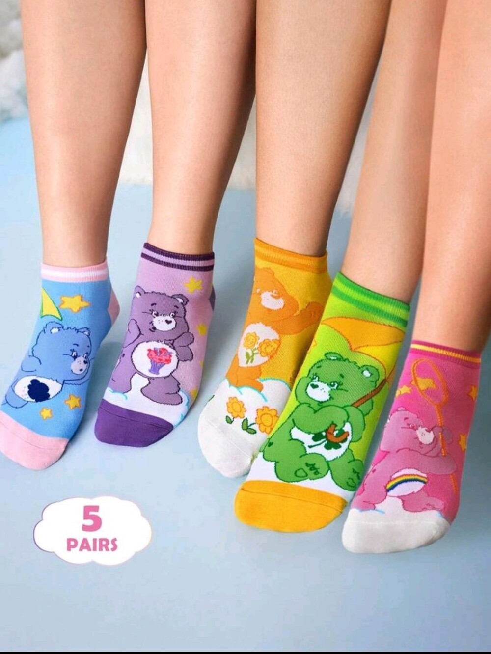 PRICE DROP 👇🏼Women's Multicolor Cartoon Bear Ankle Socks - 5 Pairs